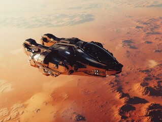 Futuristic Spaceship on Mars