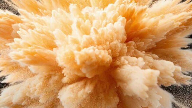 Soft Explosion of Powdery Substance with Dramatic Burst and Elegantly Fluffy Texture Displaying Motion