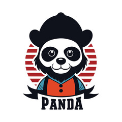 Panda pirates vector illustration logo icon.