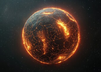 Molten planet with network