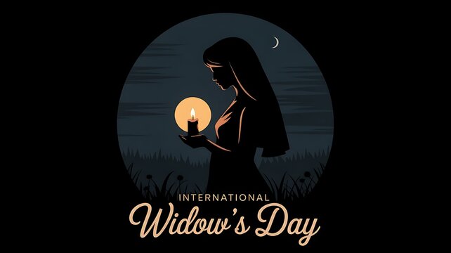 International Widow's Day: Mother and children walking together, symbolizing hope and future

