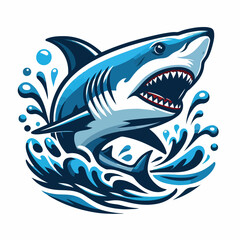 fierce shark vector image
