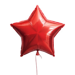 Red star balloon isolated on white background
