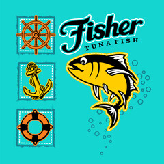 sailing  adventure, Flat Vector Illustration