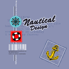 sailing  adventure, Flat Vector Illustration