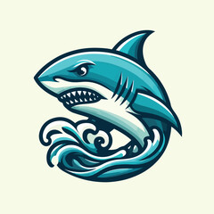 Naklejka premium fierce shark vector image