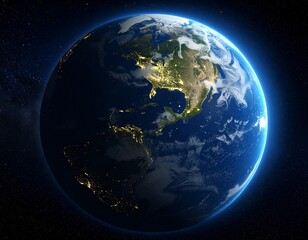 Earth from space, night-side view