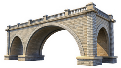A majestic stone arch bridge featuring intricate details and a smooth surface, symbolizing strength and durability in architecture.