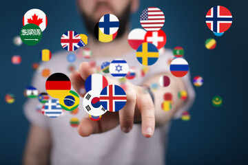 Image of diverse flags, symbolizing global reach and international business.