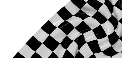 Dramatic black and white checkered flag. Perfect for sports, racing, and competition themes.