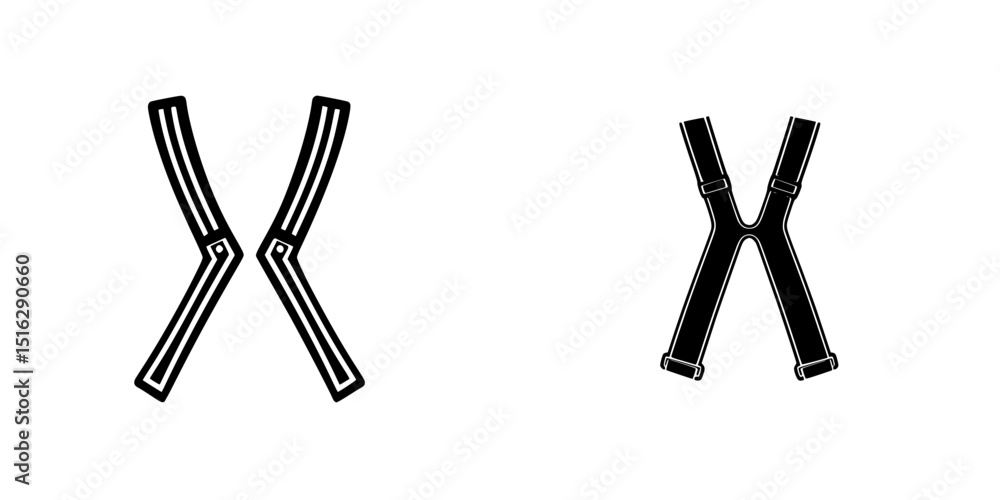 Poster icon set displaying two styles of crossover symbols for graphic design applications