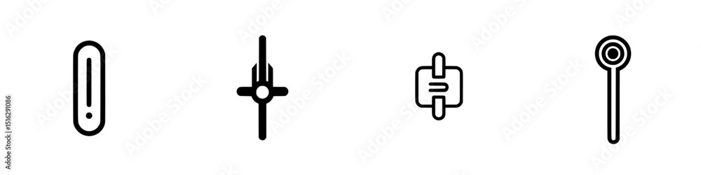 Poster icon set featuring various symbols for user interface design in minimalistic style