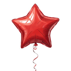 Red star balloon isolated on white background
