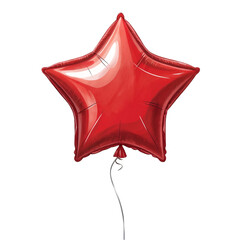 Red star balloon isolated on white background