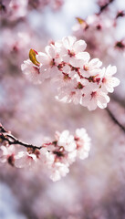 Obraz premium Spring composition with sakura flowers, soft focus. Background. 