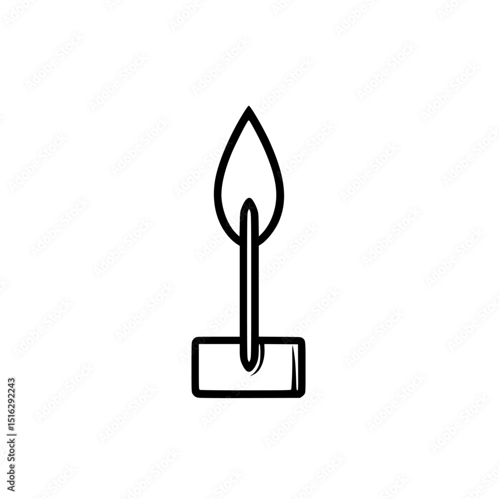 Poster stylized candle icon set for minimalist design projects and artistic applications