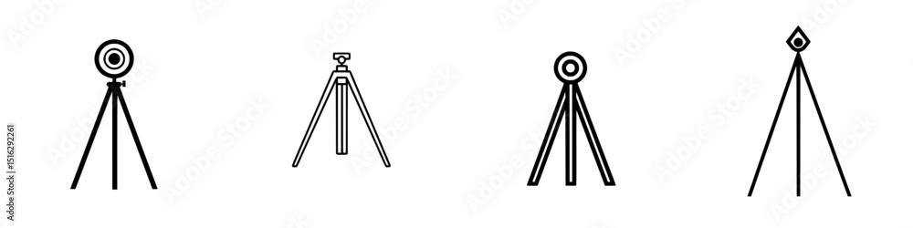 Poster icon set featuring various tripod designs for use in digital applications and graphic projects