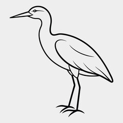 Obraz premium Line art of a bittern on the white background.10.eps