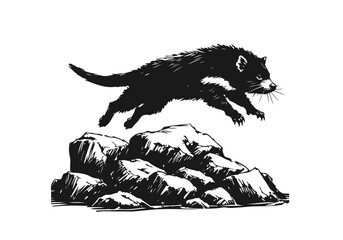 Tasmanian devil hand drawn sketch vector illustration