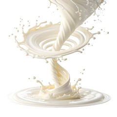 Milk tornado isolated on white background