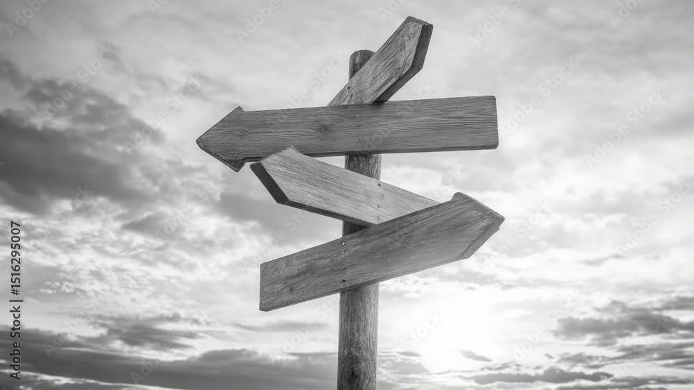 Poster a black and white photo of a street sign with clear text and simple background