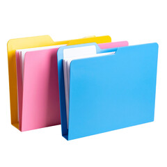 Glossy Multicolor File Folder Icons in Modern 3D Style, Transparent PNG