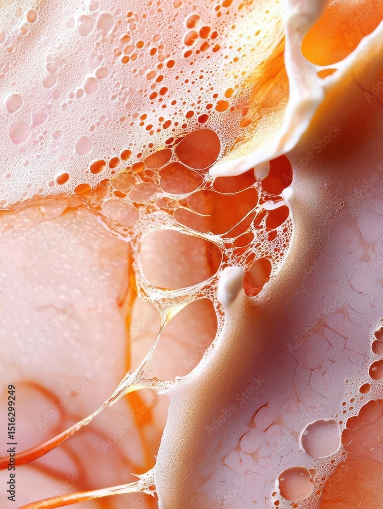 Fototapete close-up of a group of bubbles. the bubbles are of different sizes and shapes, with some being large