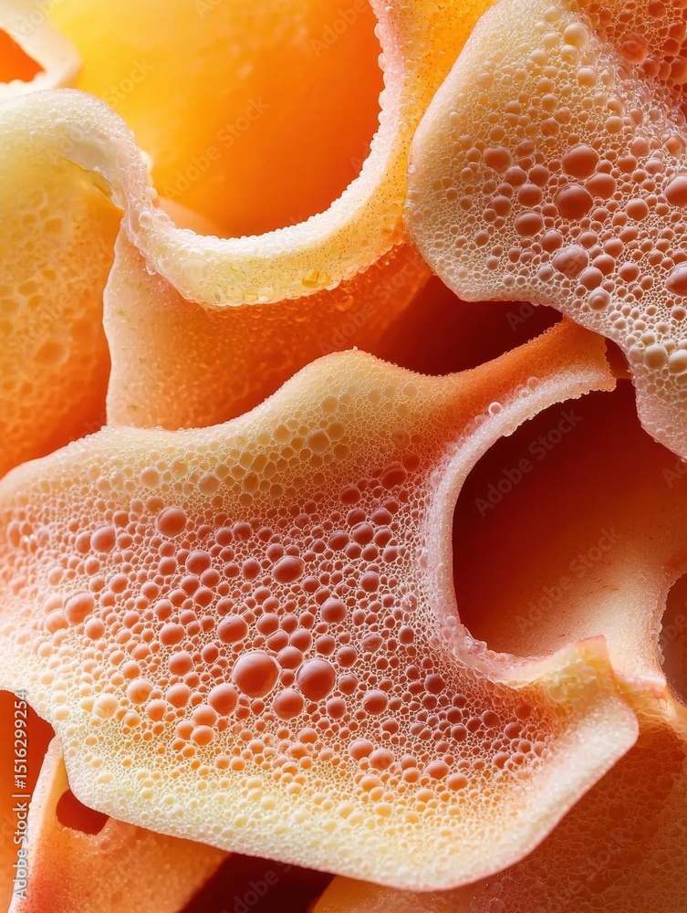 Aufkleber close-up of a group of orange-colored objects. the objects appear to be elongated and have a smooth 