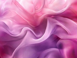 Obraz premium Flowing magenta and pink fabric creating soft and ethereal curves pattern
