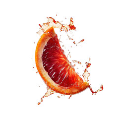 Isolated Blood Orange Slice with Splash
