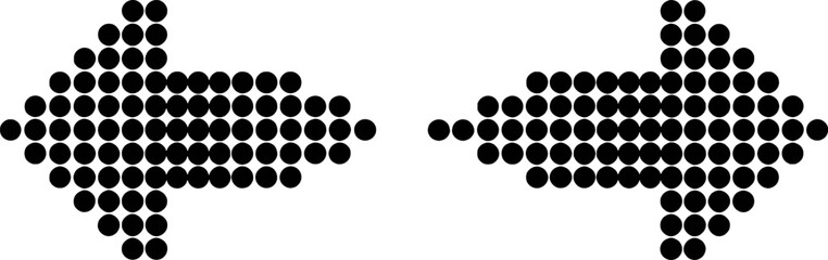 Double arrow symbol dotted design element