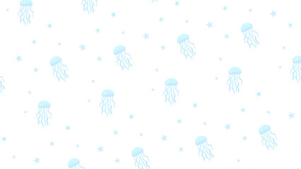 クラゲとヒトデのぷかぷかパターン⭐︎PNG