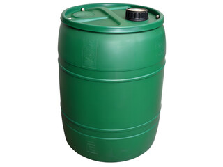Green Plastic Barrel for Storage Isolated on transparent background, Isolated Png file, Cut-out, Isolate Png, No Background, Isolated object