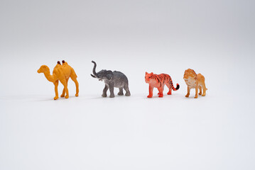 Toy Animals on a White Background