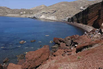paysage caldeira Santorin plage