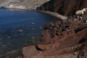 paysage caldeira Santorin plage