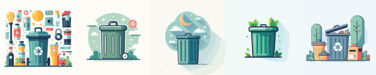 Vector of a trash bin.