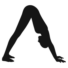 Silhouette of a woman striking a yoga pose, embodying fitness, health, and a balanced lifestyle through stretching and exercise