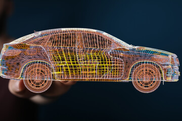 Innovative 3D car design.  Perfect for automotive, technology, and engineering concepts.