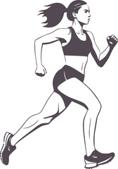 Design of woman running illustration