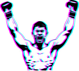 Design of fighter man illustration