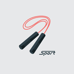 Fototapeta premium Vector illustration of a jump rope with sport text on a clean white and gray background fitness and workout concept