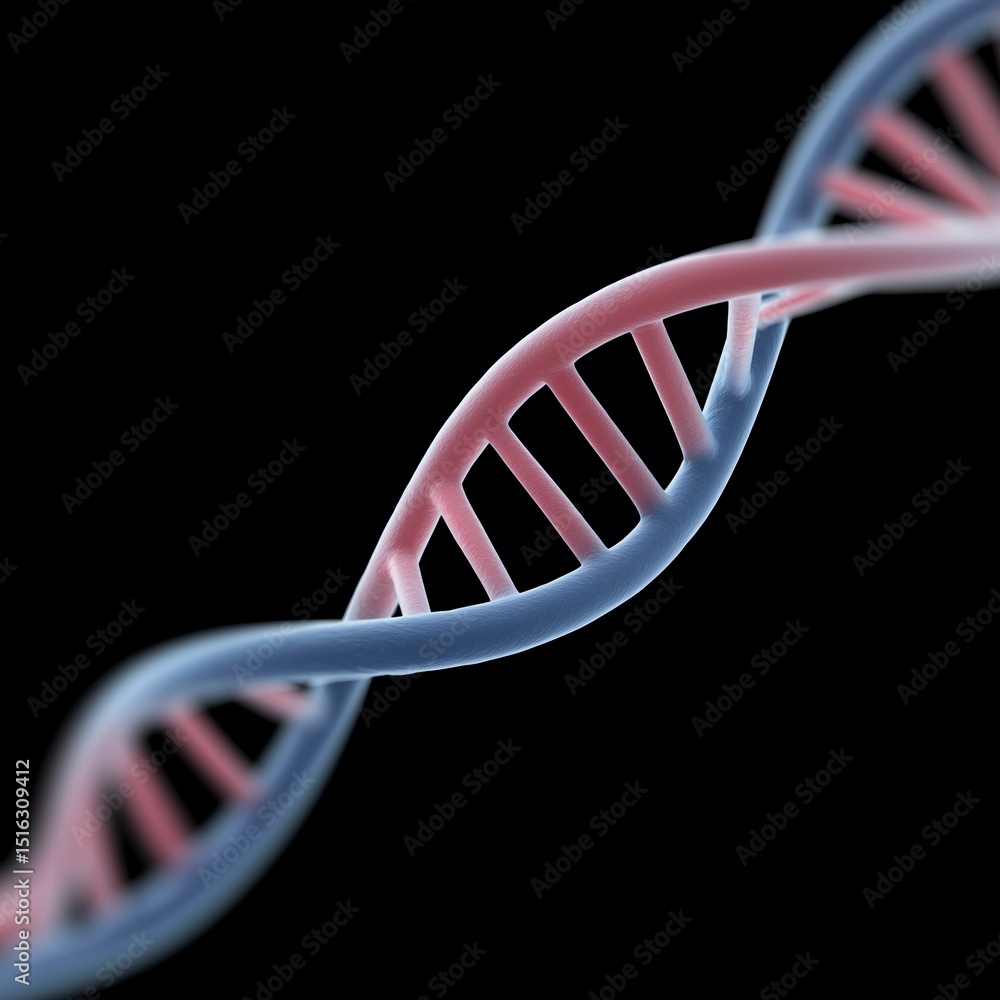 Poster dna double helix structure with intricate details showcasing genetic information and molecular biolo