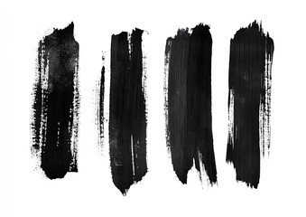 Black paint brushstrokes on white background