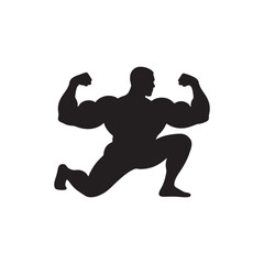 Body Building Silhouette logo vector art