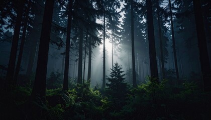 Pixelated Forest Scene With Sunlight