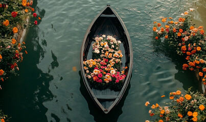 boat full with flower