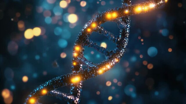 A detailed view of two complementary DNA strands
