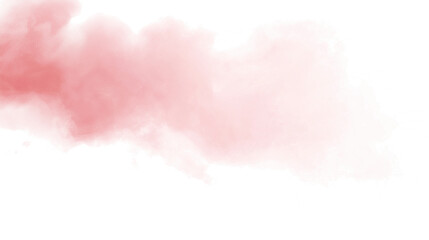 Soft pink smoke clouds  isolated on white background