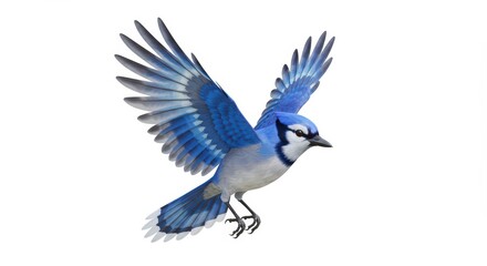 Majestic Blue Jay in Flight: A Stunning Avian Portrait